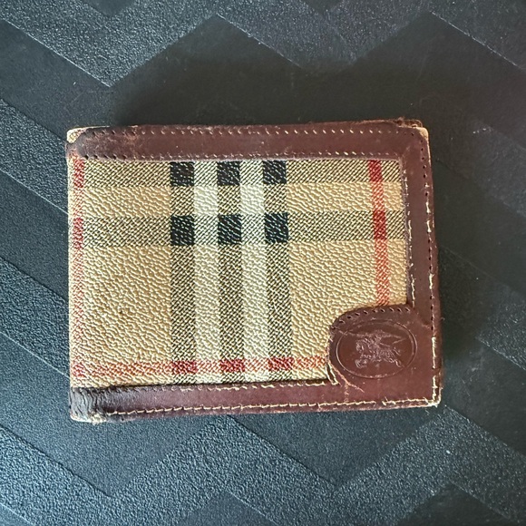 Vintage Burberry Beige and Brown Plaid Wallet